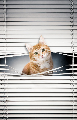 Fabric roller blind for window Ginger cat