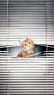 Fabric roller blind for window Ginger cat