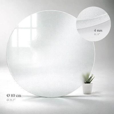 Round glass table top Semitransparent