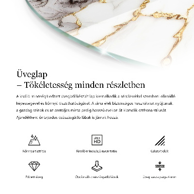 Round glass top for coffee table Solid black elegant