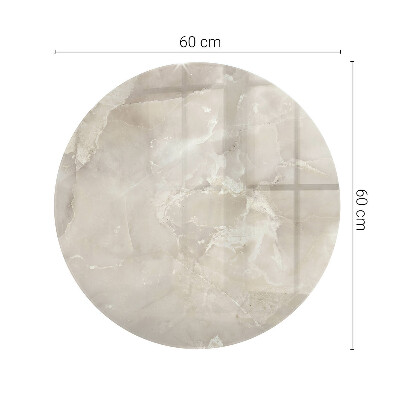 Circular glass table top Marble graphic composition