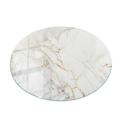 Round glass top for coffee table Subtle marble veins