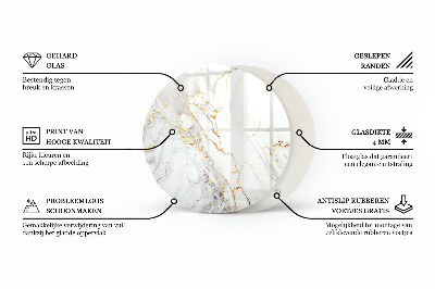 Circular glass table top Stylish forest motif