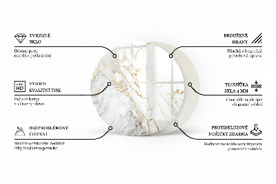 Table glass round Wood in harmony with resin