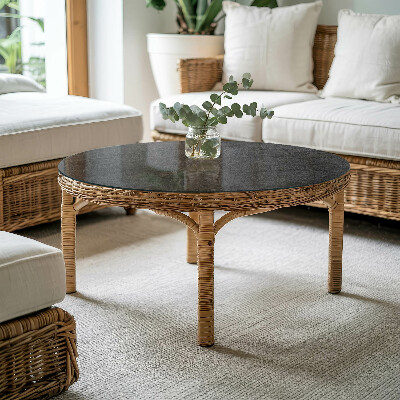 Table glass round Stone texture motif