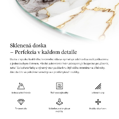 Table glass round Stone texture motif