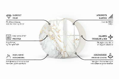 Table glass round Stone texture motif