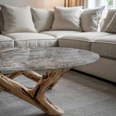 Circular glass table top Stylish marble pattern