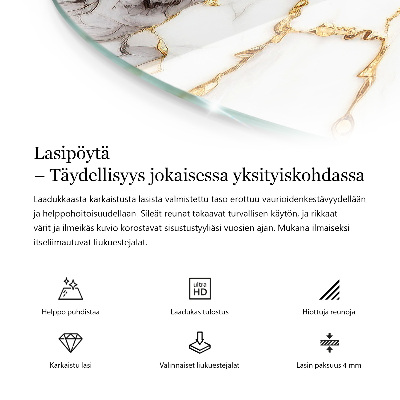 Table glass round The charm of natural wood