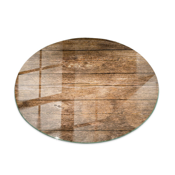 Circular glass table top Ecological wood structure