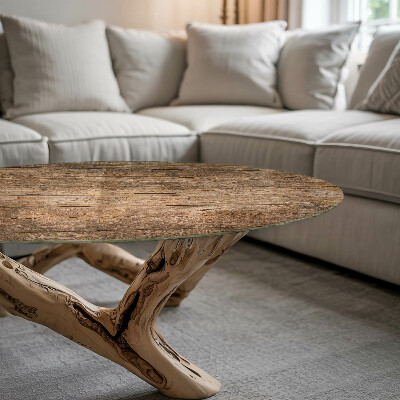 Circular glass table top Ecological wood structure