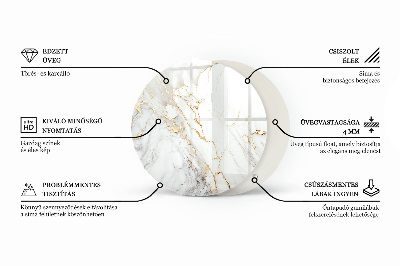 Circular glass table top Ecological wood structure