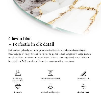 Circular glass table top Ecological wood structure