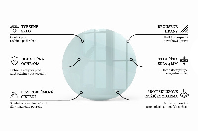 Round glass table top transparent