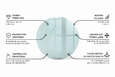 Round glass table top transparent