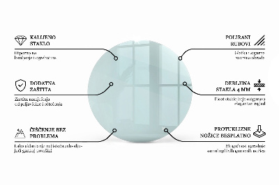 Round glass table top transparent