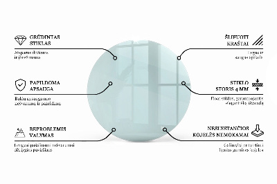 Round glass table top transparent