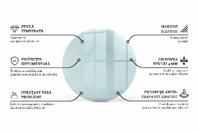 Round glass table top transparent