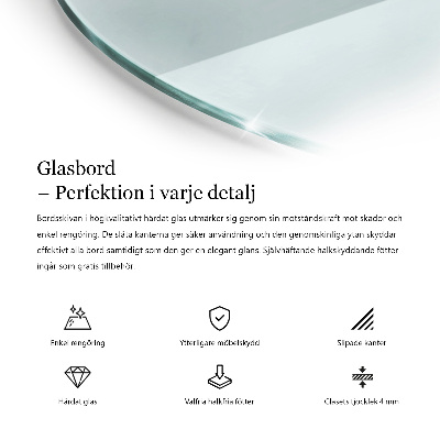 Round glass table top transparent