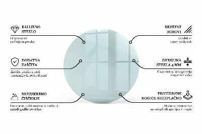Round glass table top transparent