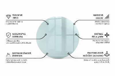Round glass table top transparent