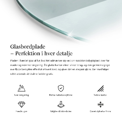 Round glass table top transparent