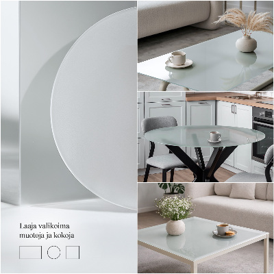 Rectagular glass table top Semitransparent