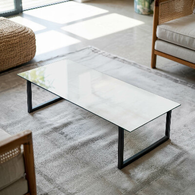 Rectangular tempered glass table top Pure white