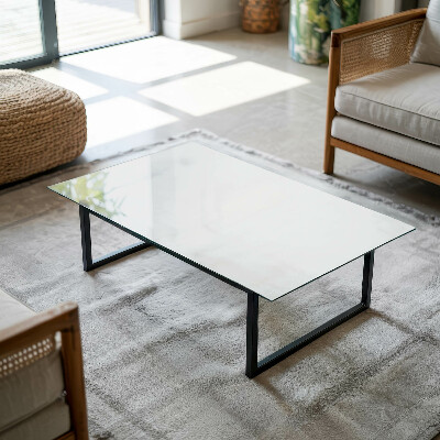 Rectangular tempered glass table top Pure white