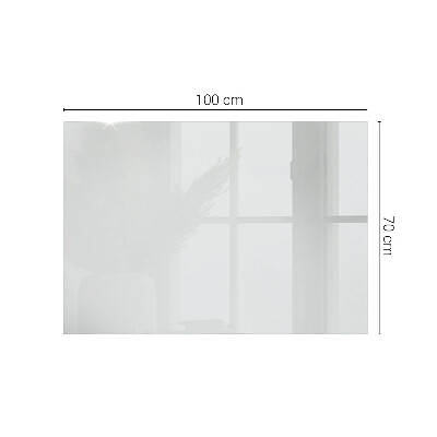 Rectangular tempered glass table top Pure white