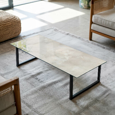 Rectangular glass to coffee table Marble graphic composition