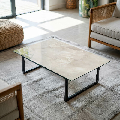Rectangular glass to coffee table Marble graphic composition