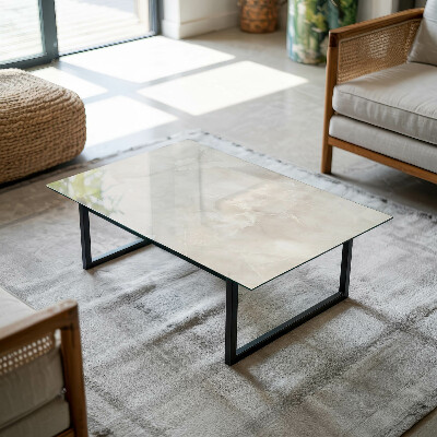 Rectangular glass to coffee table Marble graphic composition