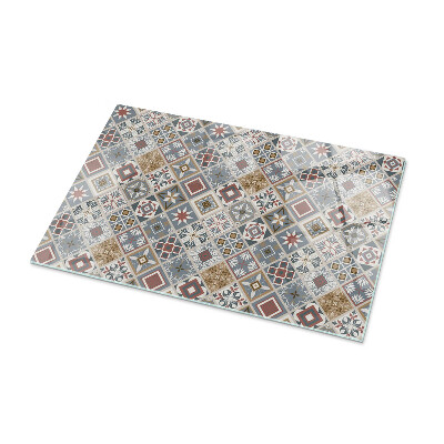 Rectangular tempered glass table top Decorative mosaics with details