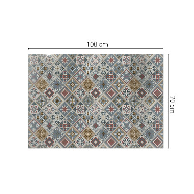 Rectangular tempered glass table top Decorative mosaics with details