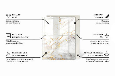 Rectangular tempered glass table top Decorative mosaics with details