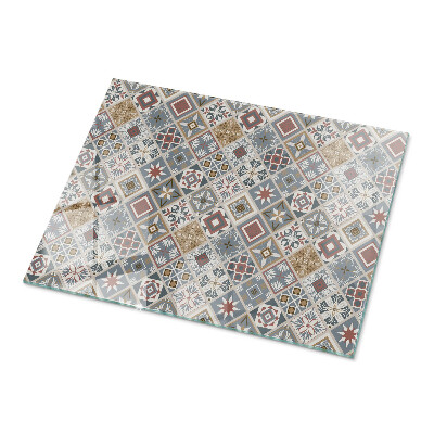 Rectangular tempered glass table top Decorative mosaics with details
