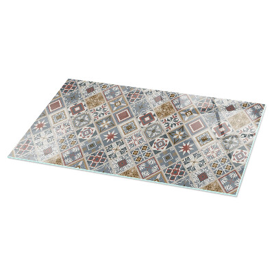 Rectangular tempered glass table top Decorative mosaics with details