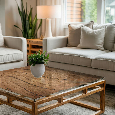 Rectangular glass to coffee table Stylish forest motif