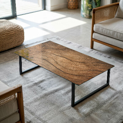 Rectangular glass to coffee table Stylish forest motif