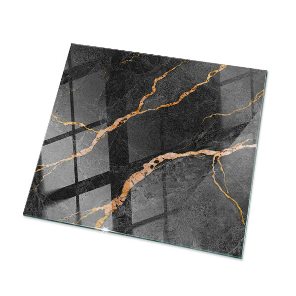 Rectangular glass to coffee table Marble veins in design