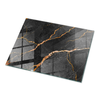 Rectangular glass to coffee table Marble veins in design
