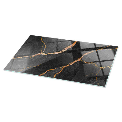 Rectangular glass to coffee table Marble veins in design