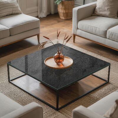 Rectangular tempered glass table top Stone texture motif