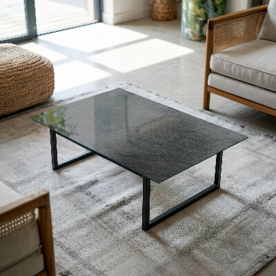 Rectangular tempered glass table top Stone texture motif