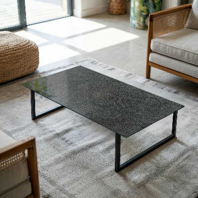 Rectangular tempered glass table top Stone texture motif