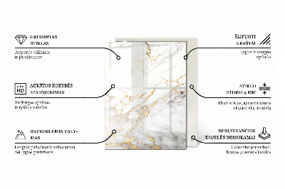 Rectangular glass to coffee table Stylish marble pattern