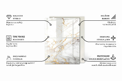 Rectangular glass to coffee table Stylish marble pattern