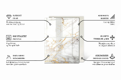 Rectangular glass to coffee table Stylish marble pattern
