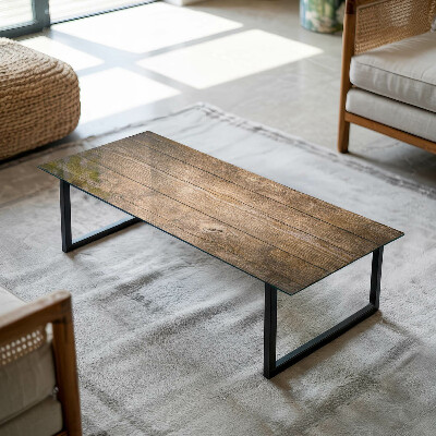 Rectangular glass to coffee table Ecological wood structure